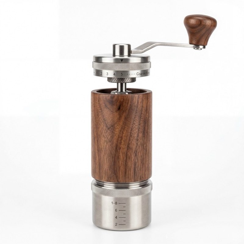 Coffee grinder on white background — DIY product photography result