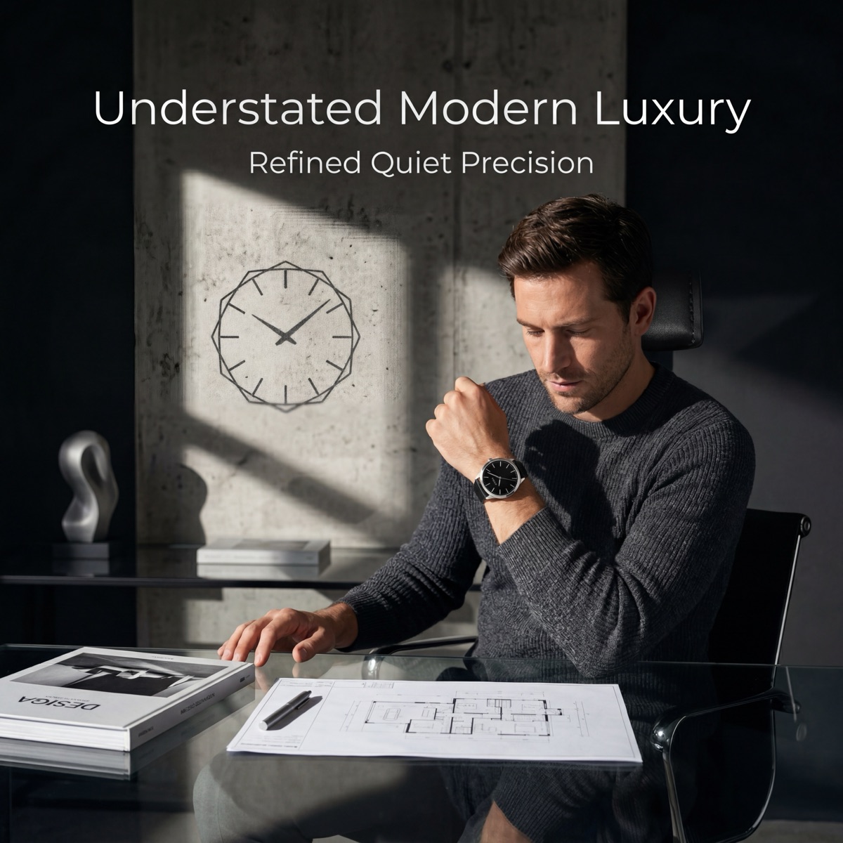 Minimalist watch lifestyle product photo, generated with AI product photography