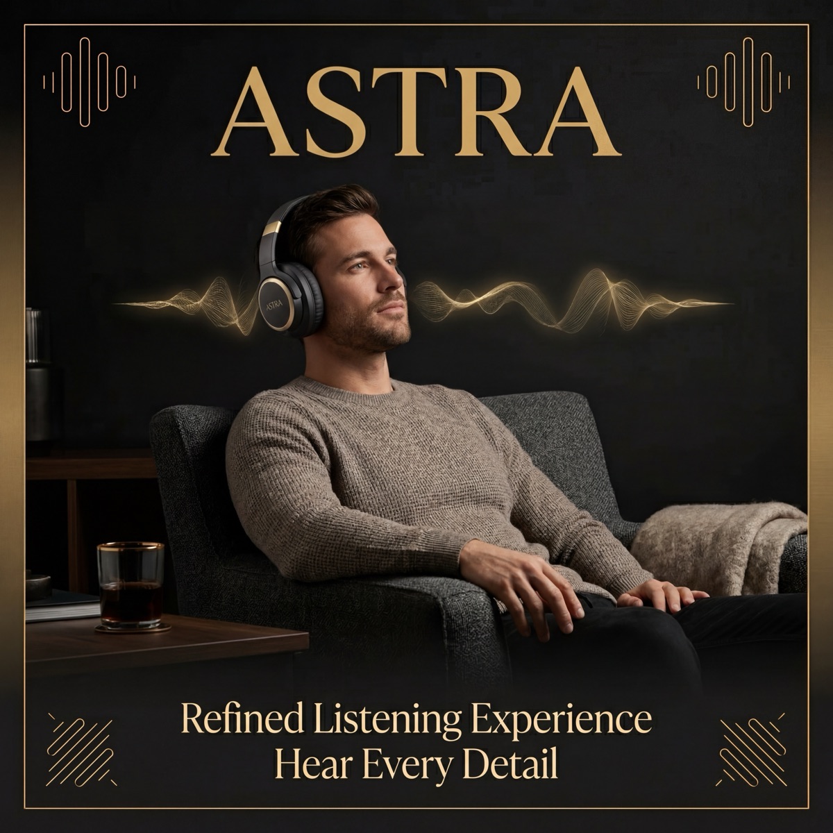 Premium headphones lifestyle product photo generated with AI