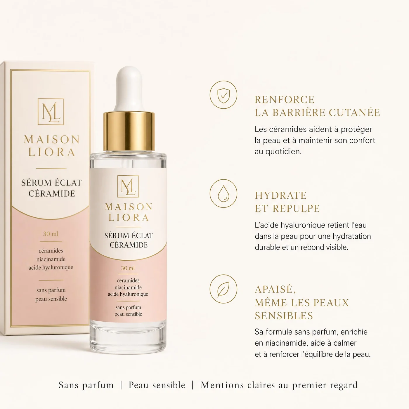 Beauty product benefit infographic generated by ProdVue