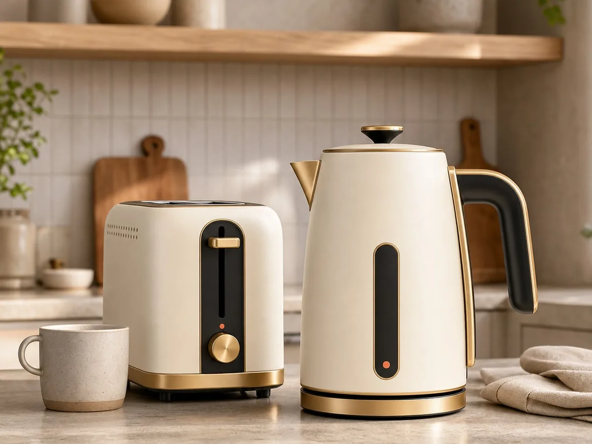 Premium kettle and toaster product photo