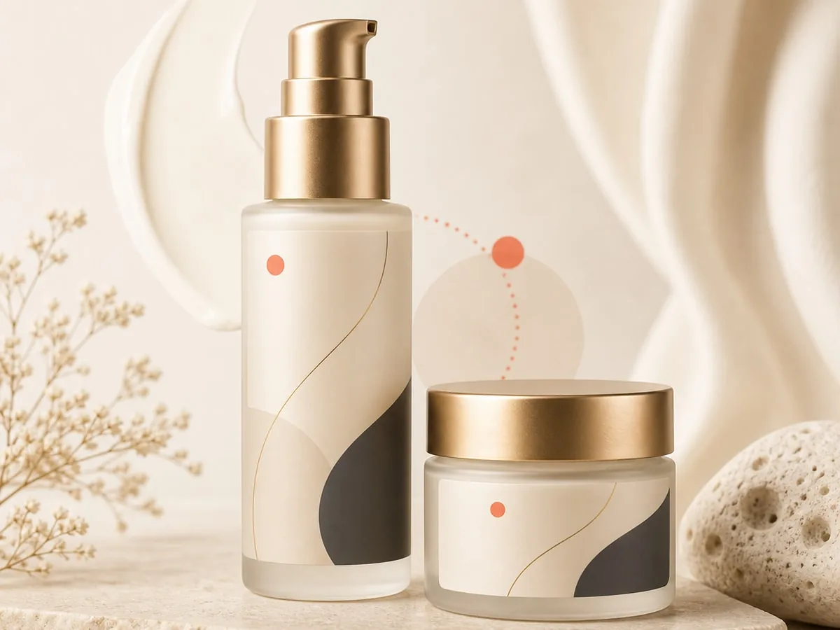 Premium skin care serum and cream product photo